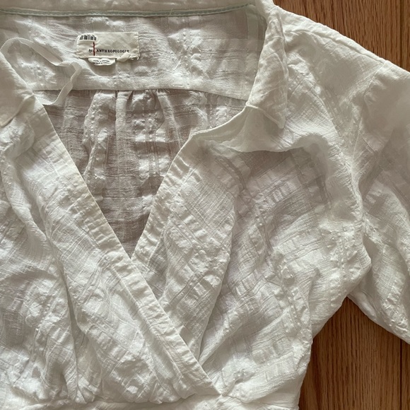 Anthropologie Cropped White Blouse - Picture 2 of 4